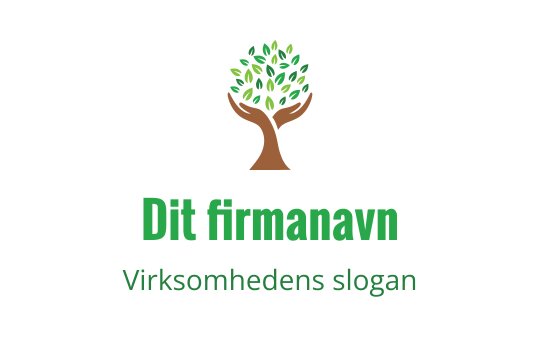 Moderne logo design med et tre med grønne blader og hender