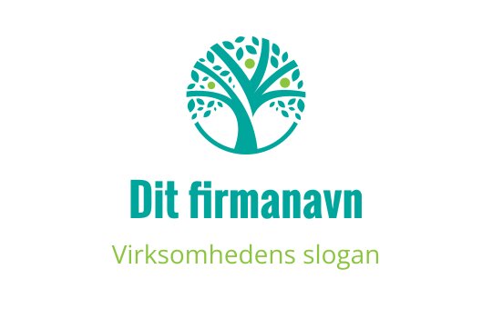 Moderne trelogo med avrundede blader i teal og grønn