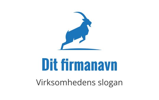 Dynamisk blå geit logo design med en hoppende silhuett