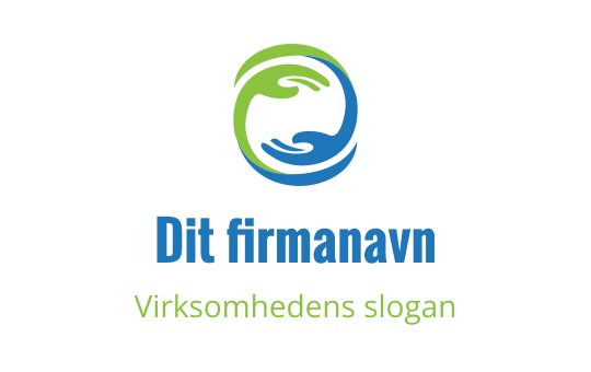 Moderne logo design med sammenflettede hender i grønne og blå nyanser