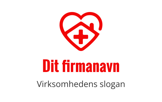 Hjerteformet logo med et rødt medisinsk kors
