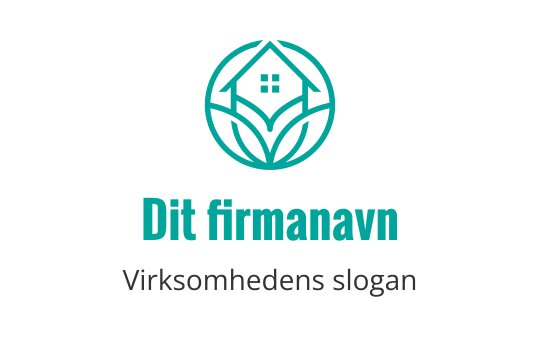 Moderne logo design med et hus i en sirkulær bladmotif