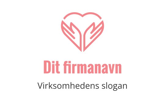 Hjerte logo design med hender i en myk rosa farge