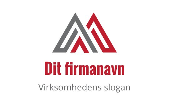 Moderne fjelllogo med røde og grå trekantformer