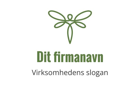 Elegant grønn libelle logo design med delikate vinger