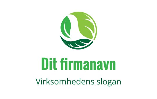 Moderne grønn logo med et stilisert blad i en sirkel