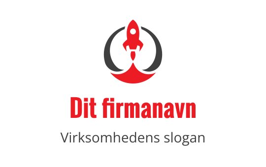 Fet rakettlogo med røde detaljer og sirkulære elementer