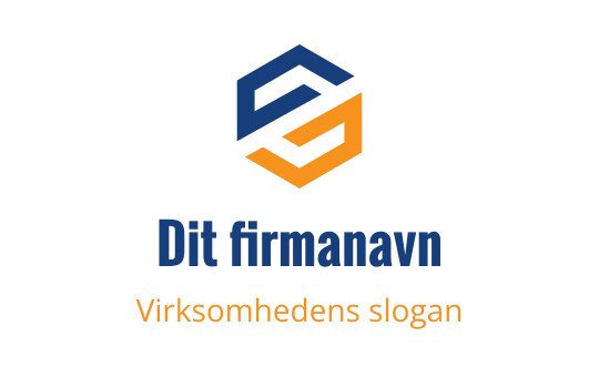 Moderne geometrisk logo design med blå og oransje former