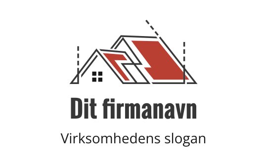 Moderne logo design med stiliserte tak i rødt og svart