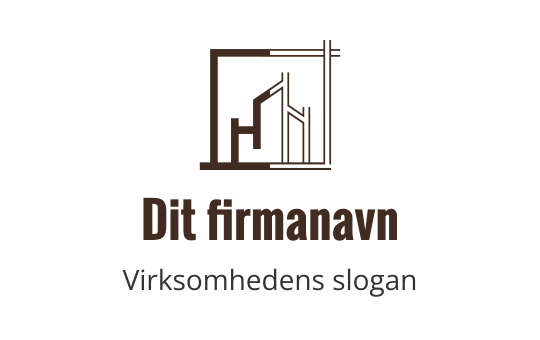 Moderne logo design med en geometrisk bygning i brunt
