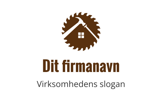 Rustikk logo med hus og sagblad-elementer