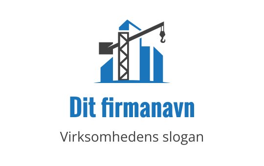 Moderne logo design med en kran og blå bygninger