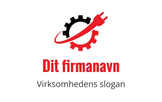 Fet logo design med en rød plugg og tannhjulkombinasjon