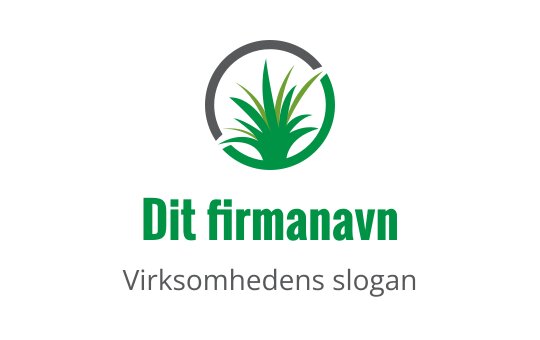 Moderne grønn plante logo design med sirkulær grå kontur