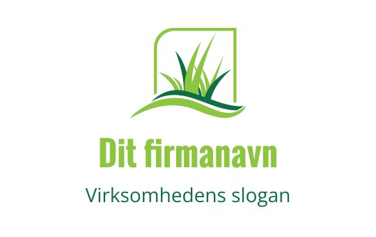 Moderne grønn logo med stilisert gress og en buet linje