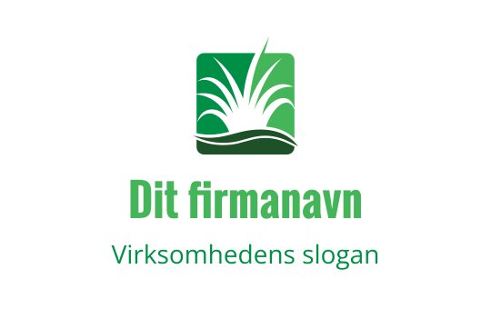 Moderne grønn logo med stilisert gress og flytende linjer