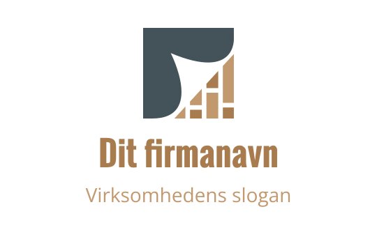 Moderne logo design med en stilisert søylegraf og brettet hjørne