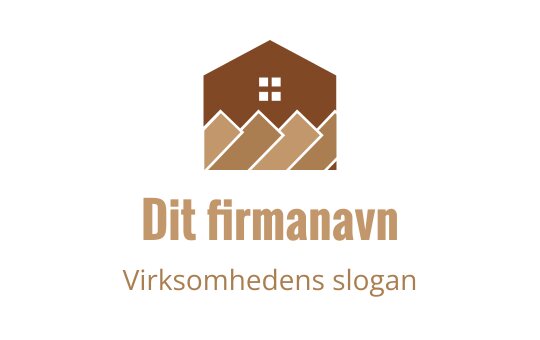 Moderne huslogo med brune toner og geometriske former