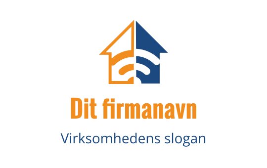 Moderne logo design med en hus-silhuett og trådløse signaler