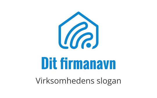 Moderne blå logo design med et hexagon og bølgemønstre