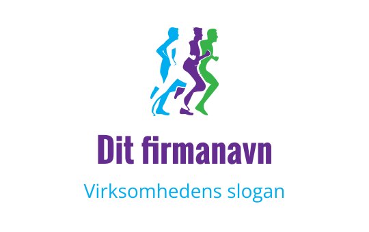 Dynamisk logo design med fargerike løpende figurer i blått og grønt