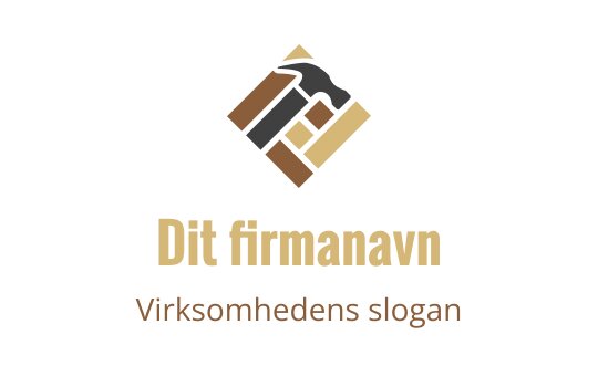 Moderne logo design med en hammer og geometriske former i jordfarger