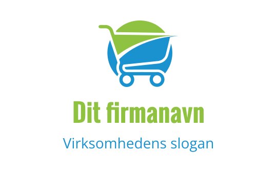 Moderne logo design av handlekurv med grønne og blå elementer