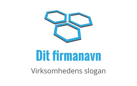 Moderne blå heksagonlogo med sammenkoblede former