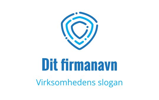 Moderne blå skjoldlogo med lagdelte konturer og sirkulære detaljer