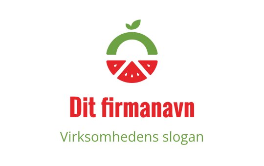 Lekent vannmelonlogo med grønt blad og røde segmenter