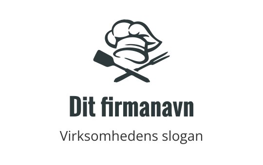 Kokkens hatt logo design med en stekespade og gaffel krysset under