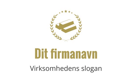 Elegant logo design med laurbærkrans og stiliserte bokelementer