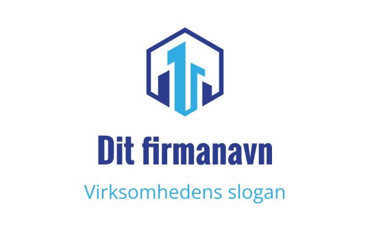 Moderne sekskantet logo design med stiliserte blå bokstaver og fet typografi