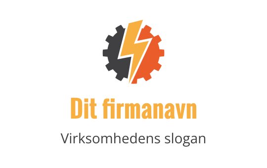 Fet logo design med en lynbolt i en tannhjulform