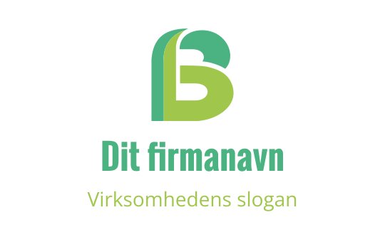 Moderne grønn og blå logo med en stilisert bokstav B