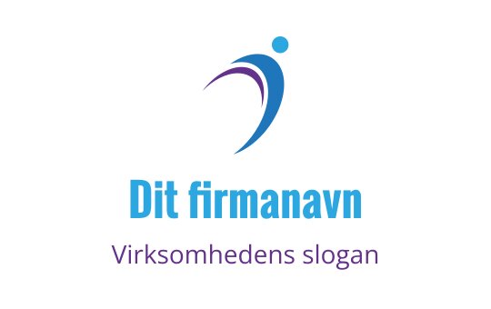 Dynamisk logo design med en stilisert figur i blått og lilla