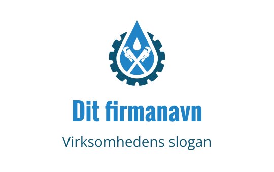 Moderne blå vanndråpe logo design med tannhjul og skiftenøkkel elementer