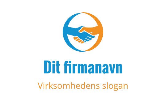 Moderne håndtrykk logo design i blå og oransje sirkelform