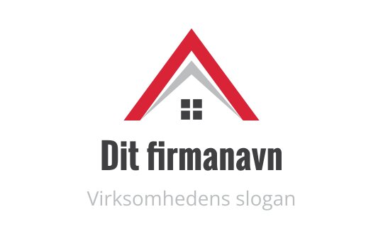 Moderne logo design med en rød og grå hus-silhuett med vindu