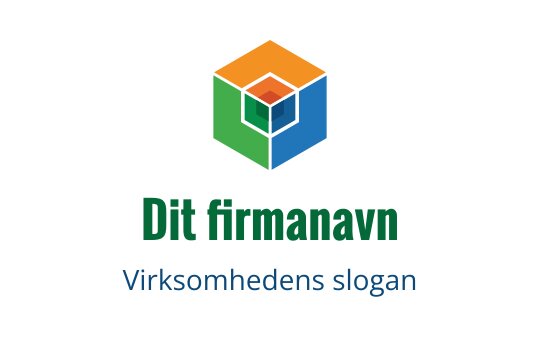 Moderne kube logo design med livlige oransje, grønne og blå farger