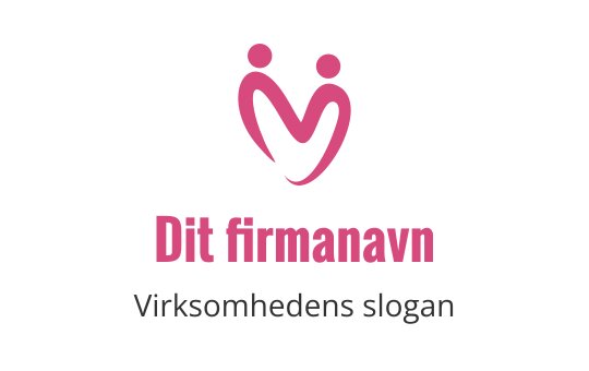Moderne rosa logo med to abstrakte figurer i hjerteform