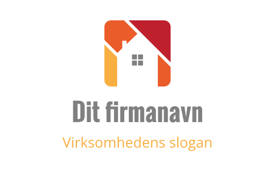 Moderne logo design med en hus-silhuett og gradient bakgrunn