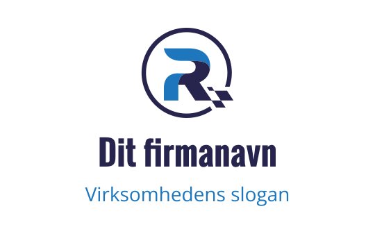 Moderne blå og svart logo med en stilisert bokstav R
