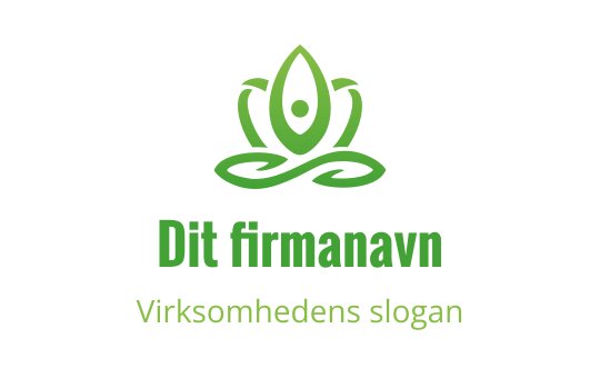 Moderne grønn logo med en stilisert lotusblomst og blader
