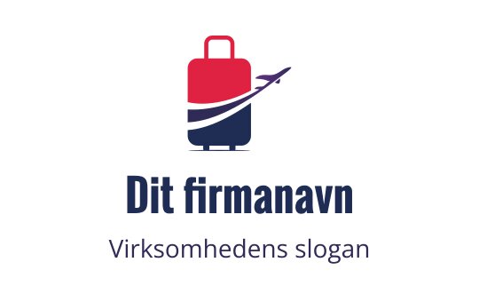 Moderne kofferthåndtak logo design med rød topp og blå bunn