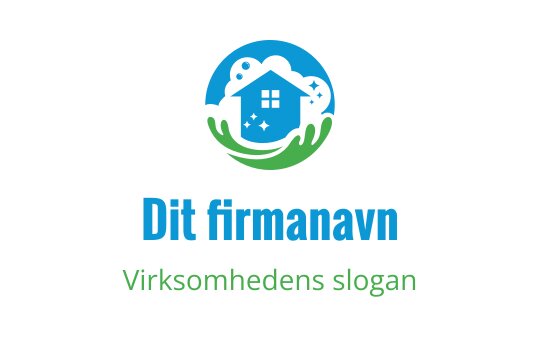 Moderne logo design med et hus omringet av grønne hender og blå elementer