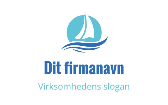 Elegant seilbåt logo design med blå bølger og sirkulær bakgrunn