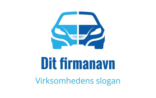 Moderne blå billogo design med en strømlinjeformet frontvinkel