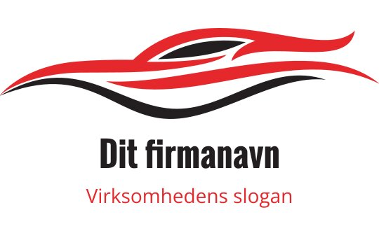 Strømlinjeformet rød og svart logo med dynamiske flytende linjer