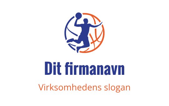 Dynamisk logo design med en basketballspiller i bevegelse innenfor en sirkulær ramme